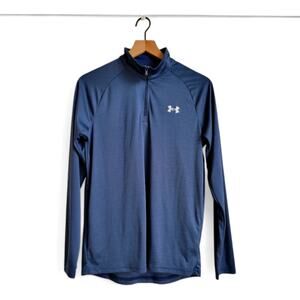 Under Armour Men's Quarter Zip Loose Size Small Navy Blue